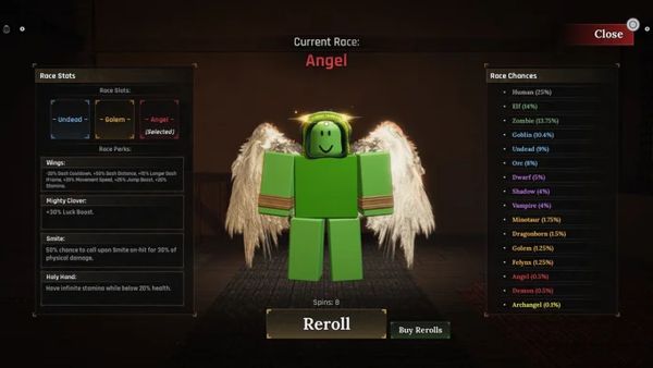 Tất cả chỉ số của chủng tộc Archangel trong The Forge