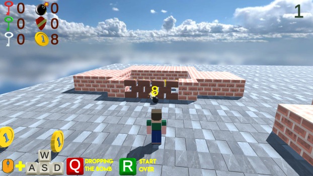 Sử dụng bom để phá các vật cản.