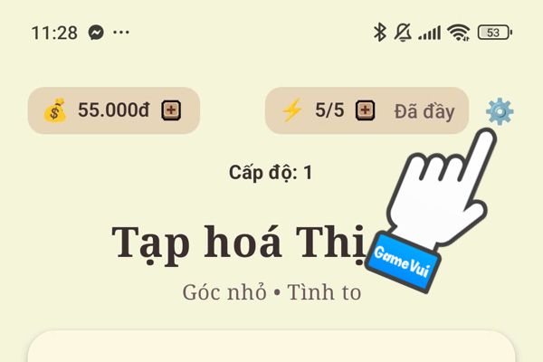 Chạm vào mục Cài Đặt