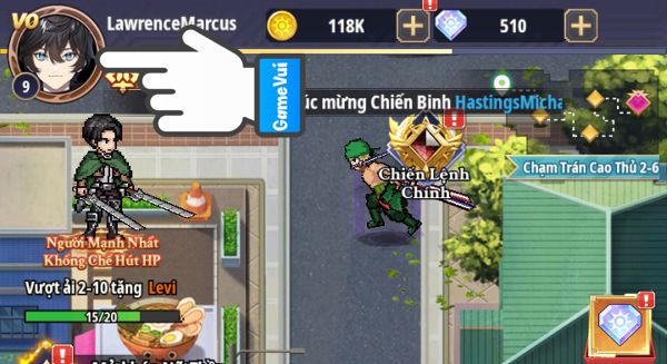 Chạm vào ảnh đại diện