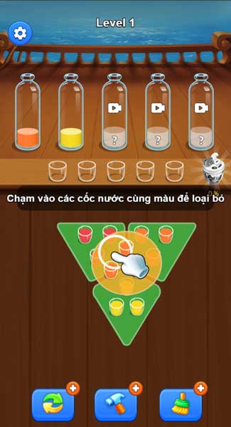 Chơi game Đổ nước phân loại màu - GameVui