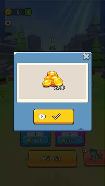 Xem video QC để nhận xu nâng cấp