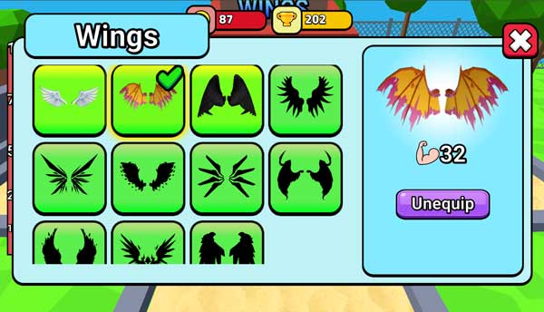 Cánh sẽ giúp tăng mạnh tốc độ leo trèo của Obby