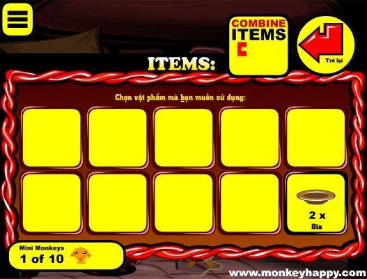 Ghép hoặc sử dụng hợp lý các vật phẩm.