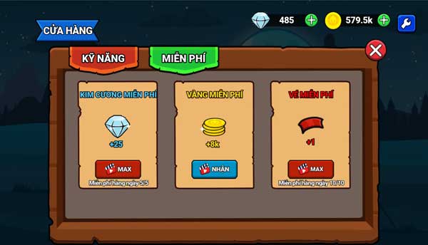 Rất nhiều phần thưởng Free bằng cách xem video QC