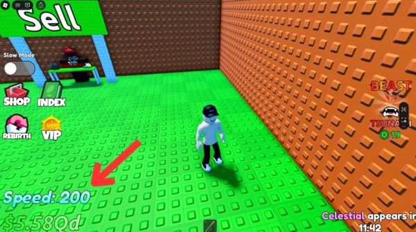 Chỉ số tốc độ trong Escape Tsunami for Brainrots có nghĩa gì?