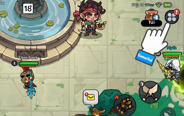 Chạm vào biểu tượng 4 cánh hoa