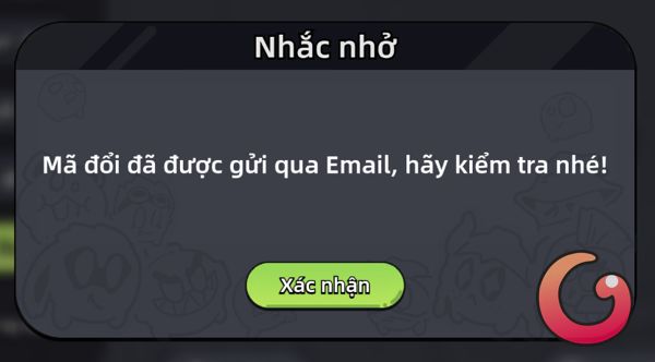 Mã đổi đã được gửi qua email