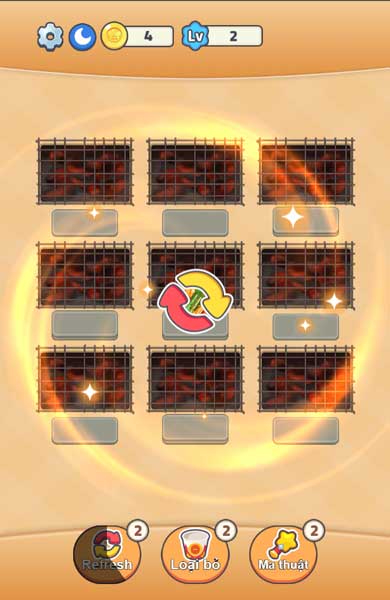 Refresh để đặt lại vị trí các que xiên nướng BBQ