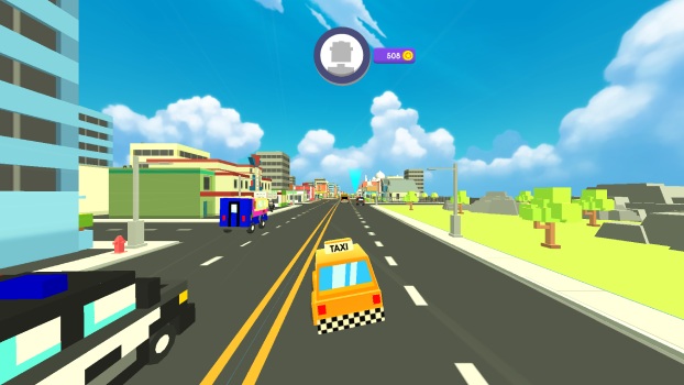 Điều khiển chiếc taxi né tránh các xe khác.