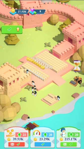 Dùng số xu vàng để nâng cao chỉ số làm việc của công nhân