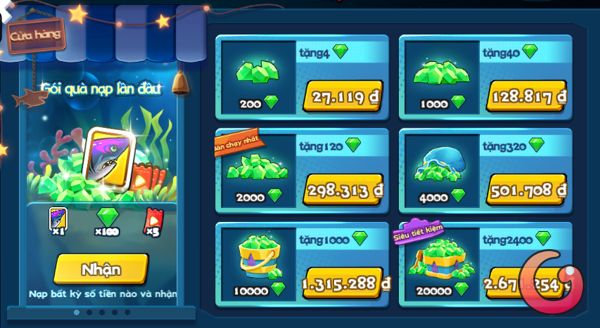 Nạp tiền mua kim cương