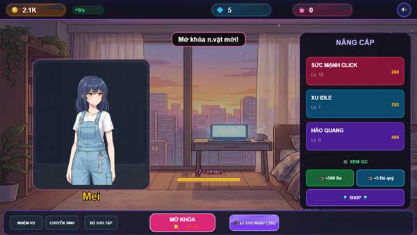 Mở khóa tất cả các nhân vật Anime Charm