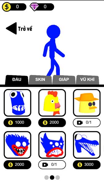 Rất nhiều mẫu Skin và phụ kiện cho nhân vật