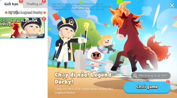 Minigame Chạy đi nào! Legend Derby!