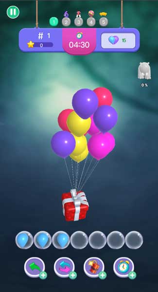 Ghép đủ 3 quả bóng bay giống nhau để loại bỏ và ghi điểm