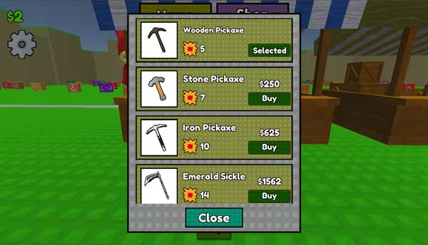 Dùng số đồng xu để nâng cấp cái cuốc mới