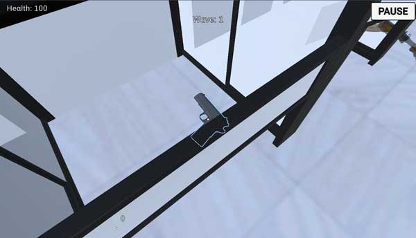 Điều khiển nhân vật nhặt vũ khí, súng và đạn trong trường tập bắn