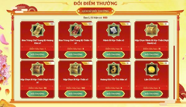 Những phần thưởng có trong sự kiện Mã Đáo Vinh Hoa