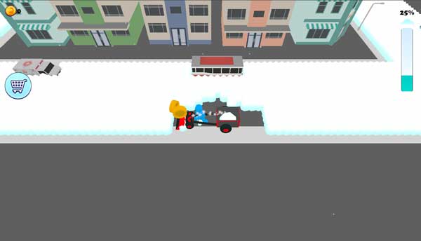 Điều khiển nhân vật người que Stickman và phương tiện di chuyển, thu dọn tuyết