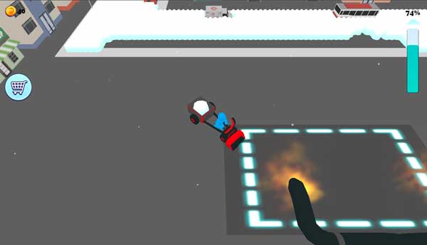 Khi xe chứa đầy tuyết, hãy đem về khu vực làm tan chảy