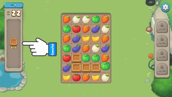 Số vật thể cần phá vỡ và số lượt di chuyển