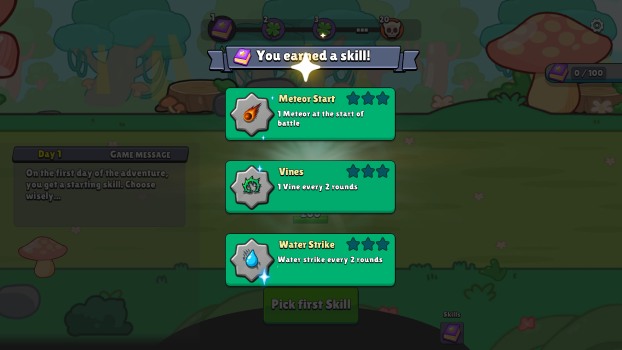 Lựa chọn các kỹ năng nâng cấp.