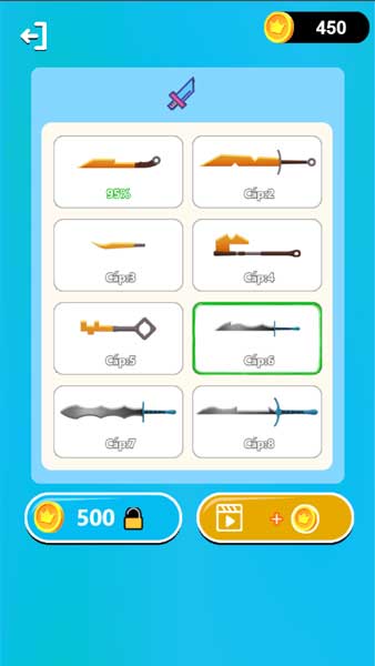 Có rất nhiều món vũ khí khác nhau