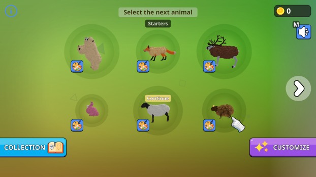 Đa dạng các loại động vật để lựa chọn.