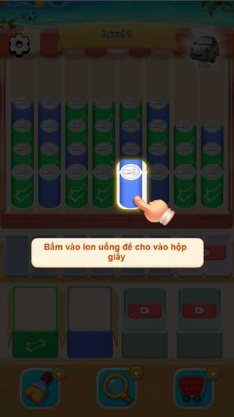 Chơi game Sắp xếp lon nước - GameVui