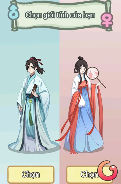 Chọn giới tính nhân vật