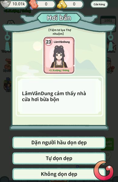 Chọn hành động cho nhân vật