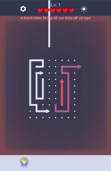 Bấm để chọn và lấy mũi tên ra khỏi mê cung