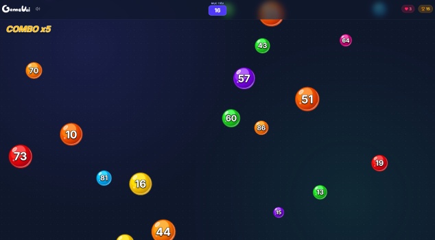 Bắt các quả bóng có số mục tiêu để ghi điểm.