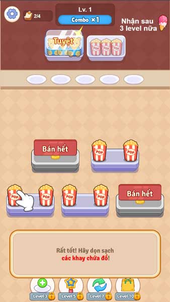 Chọn và sắp xếp 3 vât phẩm giống nhau để đóng gói