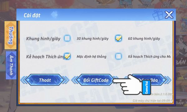 Đổi giftcode