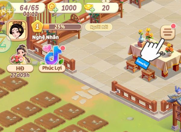 Chạm vào 3 dấu gạch