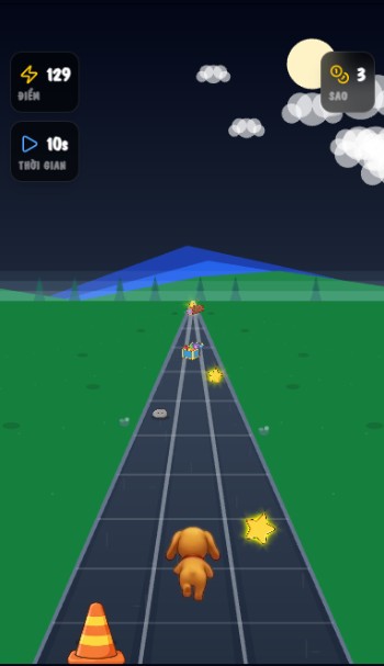 Né tránh các chướng ngại vật và thu thập sao.