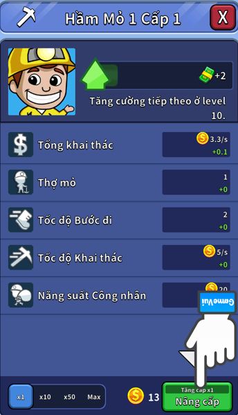 Nâng cấp hầm mỏ