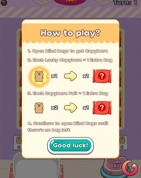 Cách chơi Lucky Blind Bag Capybara