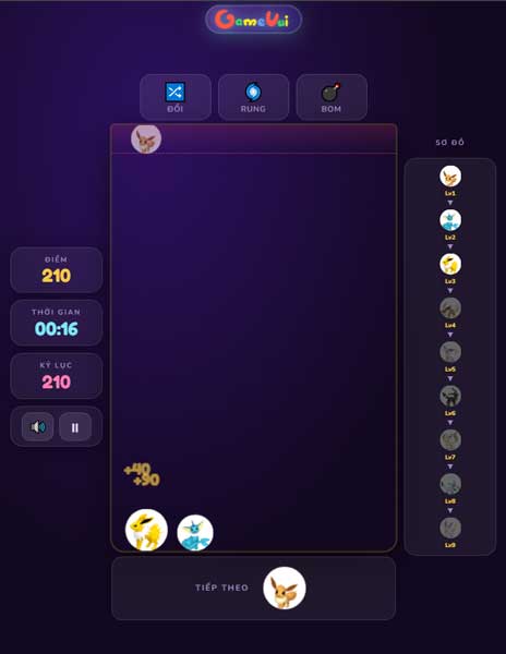 Chơi game Kết hợp Eevee - GameVui