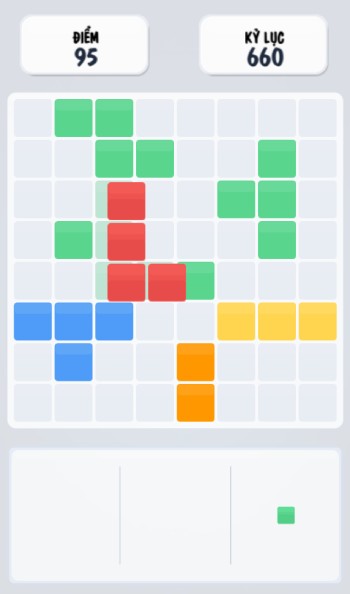 Sắp xếp các khối vuông để tạo thành hàng thành cột để ghi điểm.