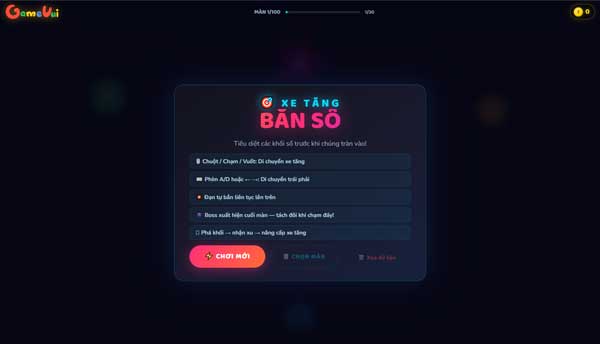 Chơi game Xe tăng bắn số - GameVui