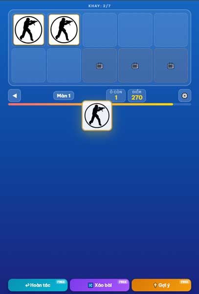 Xóa bỏ hết toàn bộ ô hình để hoàn thành cấp độ