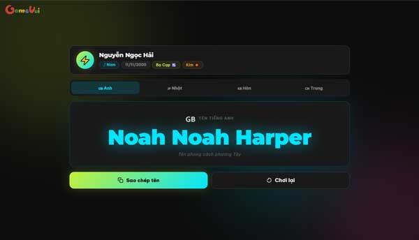 Cùng xem tên tiếng Anh của bạn