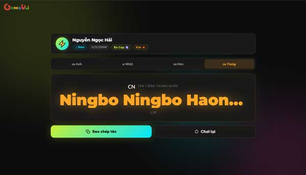 Tên theo cách tiếng Trung Quốc