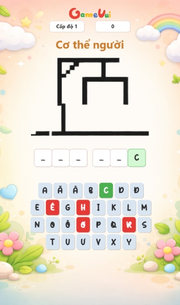 Tìm kiếm chữ để hoàn thành câu đố.