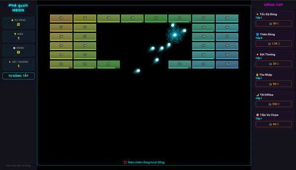Bấm và giữ chuột để hút bóng về vị trí con trỏ