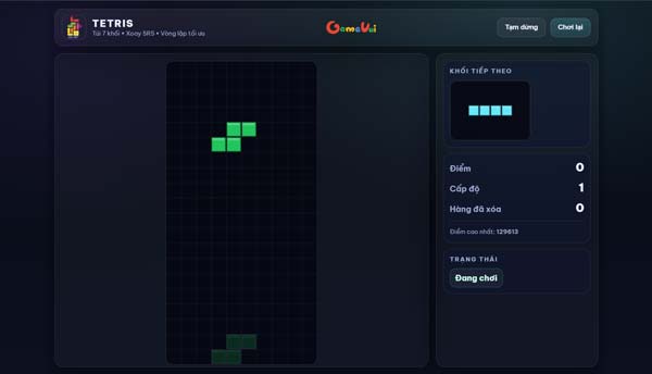 Điều khiển và xếp các hình khối sao cho hợp lý