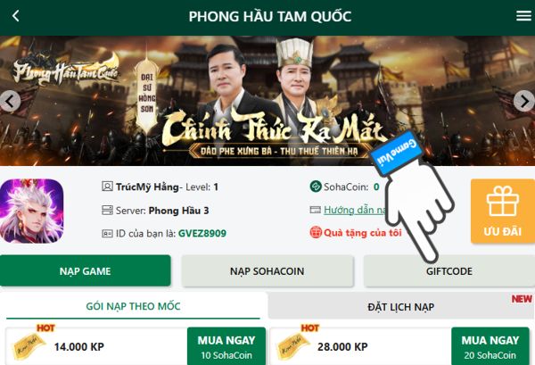 Chọn Giftcode